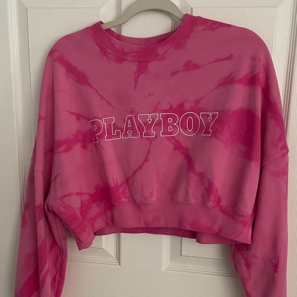 PLAYBOY Pink Tie-Dye Cropped Top